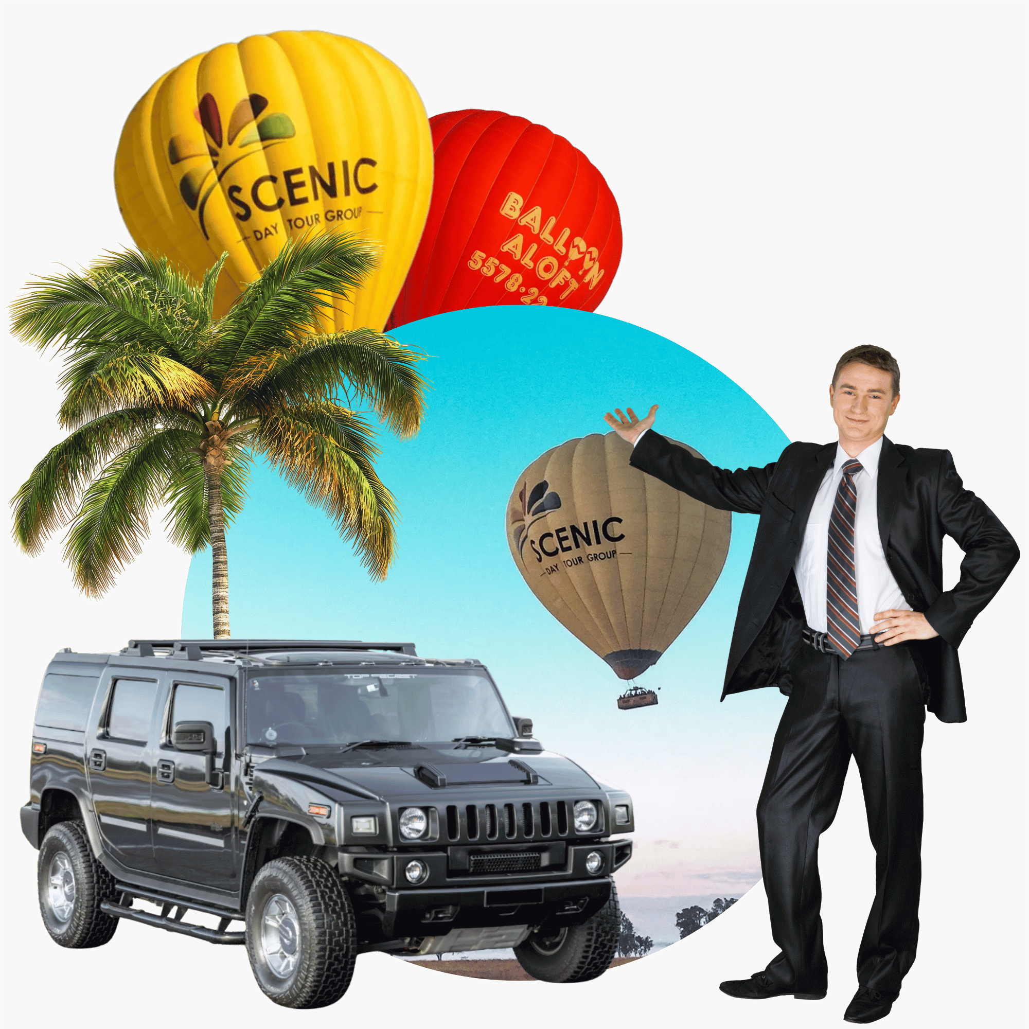 60分の気球飛行 + 朝食 + 豪華運転手（2名様）