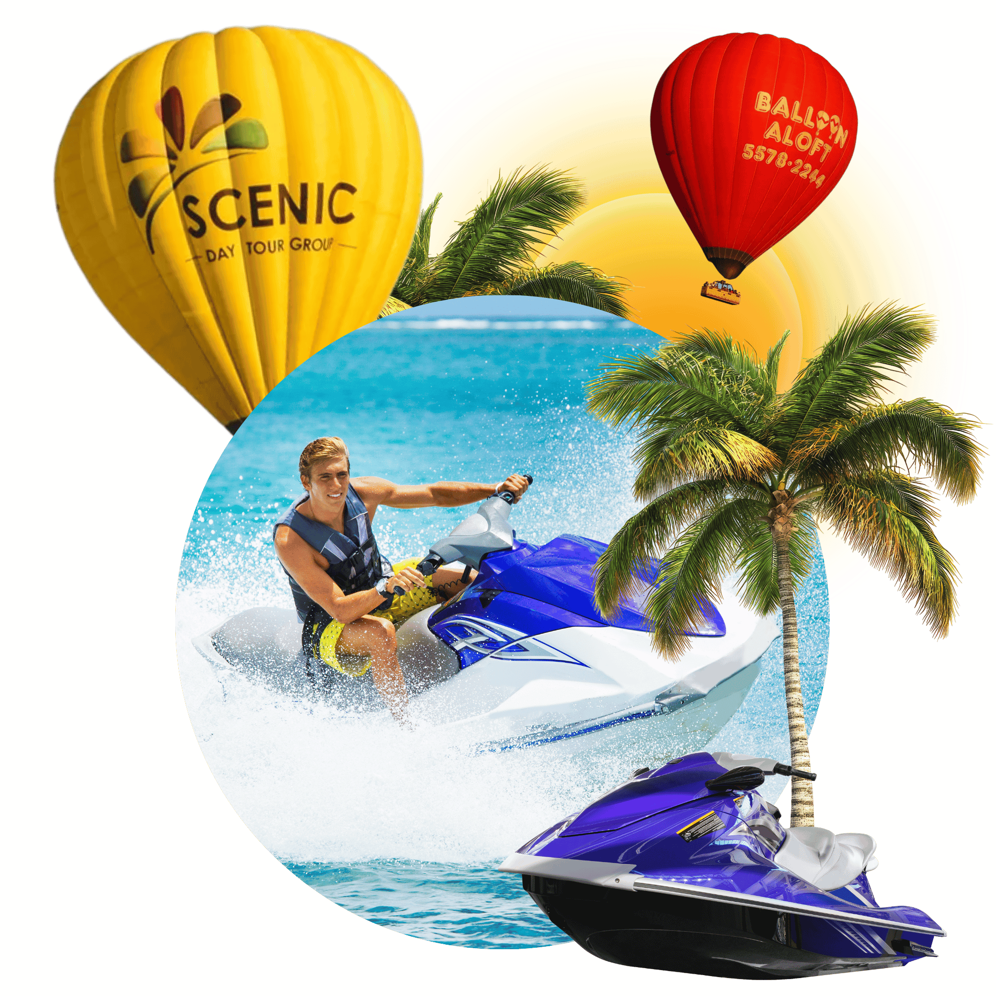 60 Minute Balloon Flight + Breakfast + 1.5hr Jet Ski Safari